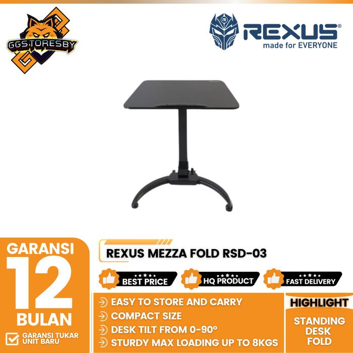 Gambar REXUS STANDING DESK MEZZA FOLD RSD-03 - BLACK dari GGSTORESBY undefined Tokopedia