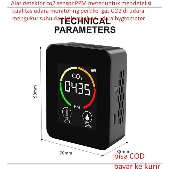 Gambar Alat detektor co2 sensor PPM meter untuk mendeteksi kualitas udara monitoring pertikel gas CO2 di udara mengukur suhu dan kelembaban udara hygromete dari anggihardiansyah undefined Tokopedia