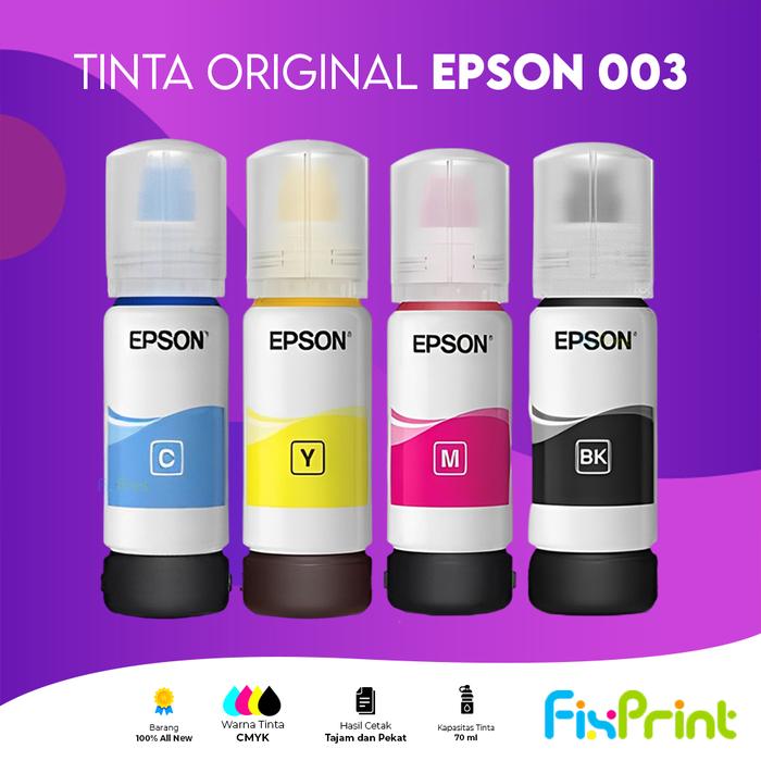 Gambar Epson 003 C13T00V Tinta Printer L3116 L3156 L1210 L3210 L3110 L1110 - Ori Loose Pack, Cyan dari FixPrint Indonesia undefined Tokopedia