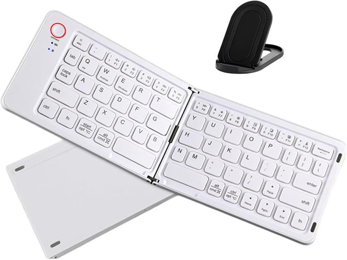 Gambar KEYBOARD LIPAT WIRELESS BLUETOOTH SILENT CLICK RE CHARGEABLE B023 - Putih dari Wonboy Store undefined Tokopedia