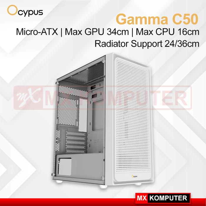 Gambar Casing OCYPUS Gamma C50 High-Airflow Front Panel and Micro ATX PC Case - Putih dari MXKomputer_NEW undefined Tokopedia