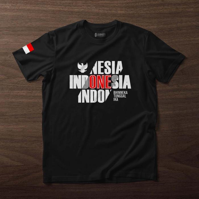 Gambar Kaos Indonesia Bhinneka Tunggal Ika | Dinasty Project - Hitam, S dari Dinasty Project undefined Tokopedia