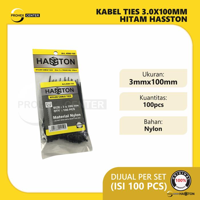 Gambar cable ties 100mm / kabel tis 10cm - Hitam dari Prohex Center undefined Tokopedia