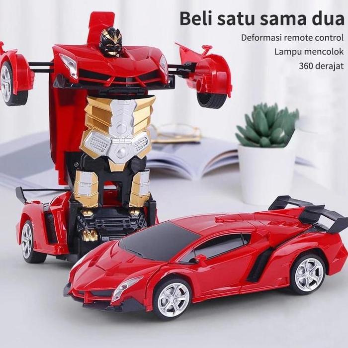 Gambar Mobil Remote Transformers yang bisa berubah dari mobil jadi robot dan sebalik nya - Merah dari PRAZ 88 STORE undefined Tokopedia