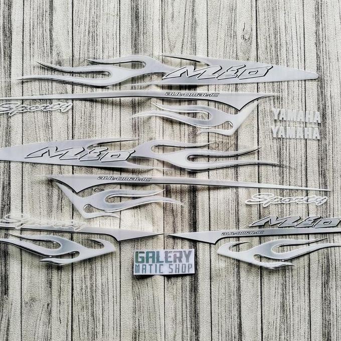 Gambar STRIPING TRANSPARAN MAXDECAL MIO SPORTY//MIO SMILE MOTIF API - Putih dari BJM MOTORS undefined Tokopedia