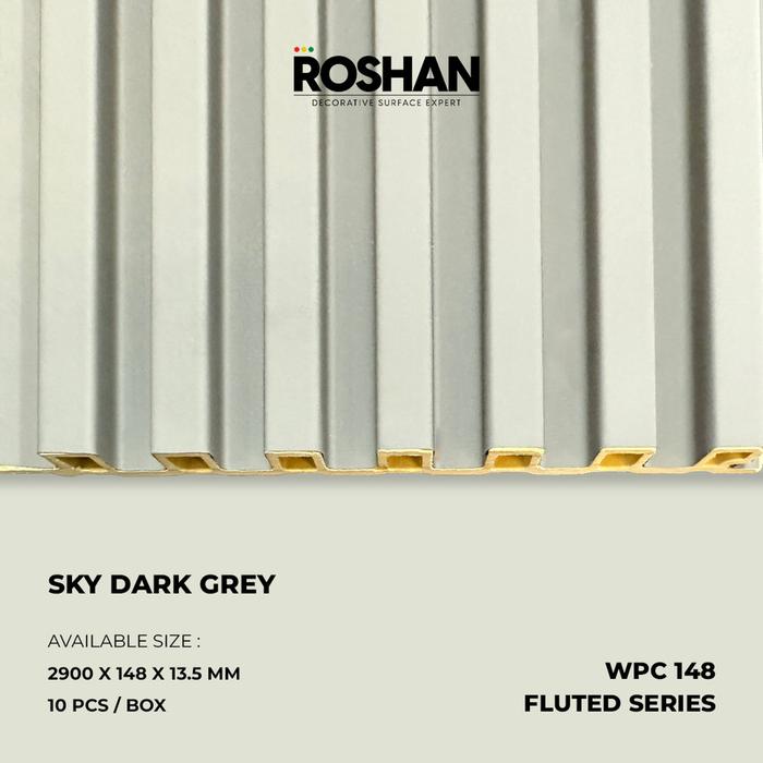 Panel Wpc Rohsan Jual ROSHAN WPC WALL PANEL FLUTED 290 x 14,8 CM - 148 FLUTED - SKY DARK ...