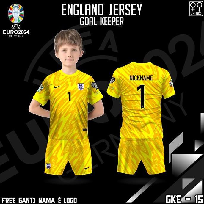 Jual Setelan jersey anak kaos kiper sepak bola timnas inggris baju