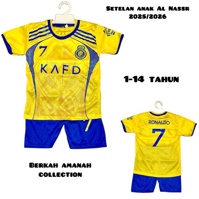 Gambar Jersey bola anak Brazil/ kaos bola anak Brasil/ baju bola anak Brasil - Al Nassr kuning, 4-5 tahun dari BERKAH AMANAH COLLECTIONS undefined Tokopedia