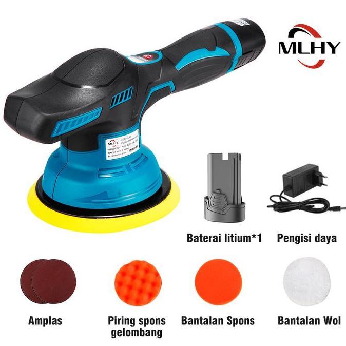 Gambar Cordless Mesin Poles 12V Polisher Machine 6" Multifungsi Electronic polisher body motor baterai mesin poles mini poles kayu - 1 baterai dari Jaya Energi ID undefined Tokopedia