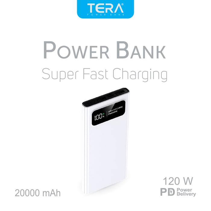 Gambar TERA Power Bank 120W Power Delivery Super Fast Charging 20000mAh LED Display Support VOOC - White dari tera indonesia undefined Tokopedia