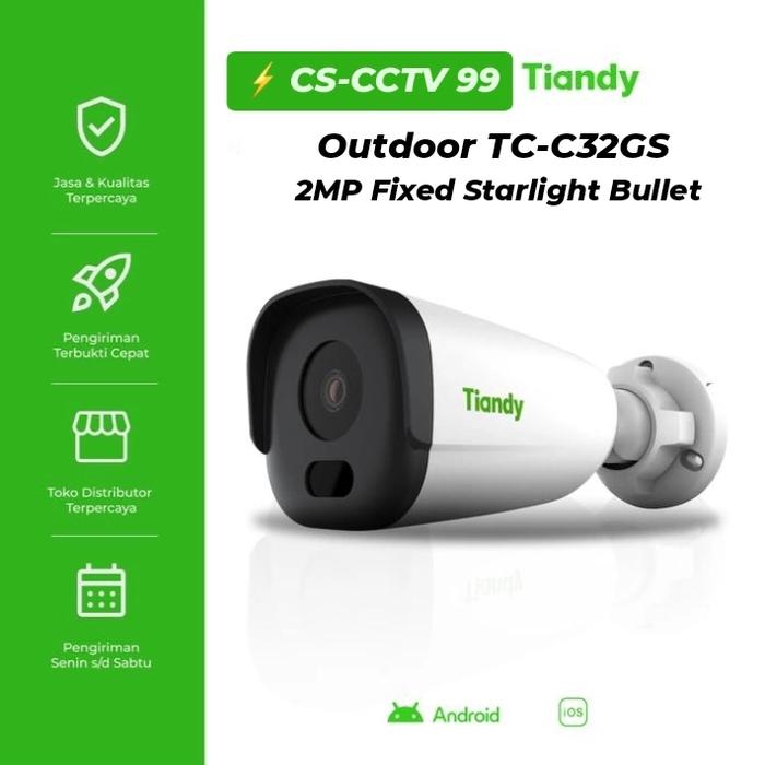 Gambar Tiandy Ip Camera TC-C32GS 2Mp Audio Starlight Poe Onvif Spec: I5/E/Y/C/SD/2.8MM dari CS-CCTV 99. undefined Tokopedia