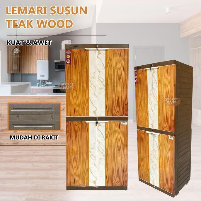 Gambar Ready Kunci Almari Plastik Lemari Susun Pakaian Bok Lemari Jumbo Terbaru - Teakwood dari Ijal Store00 undefined Tokopedia