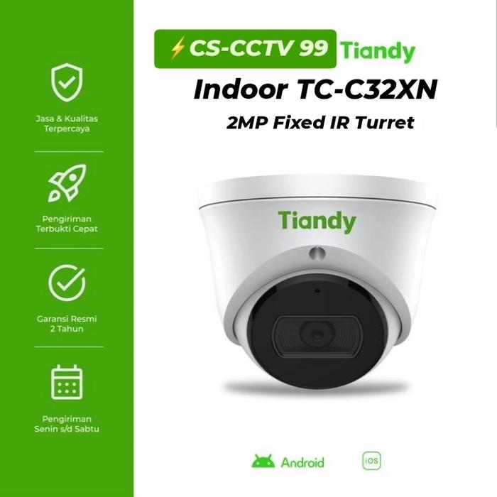 Gambar Tiandy Ip Camera TC-C32XN 2Mp Audio Poe Onvif IR Turret Spec: I3/E/Y/2.8MM dari CS-CCTV 99. undefined Tokopedia