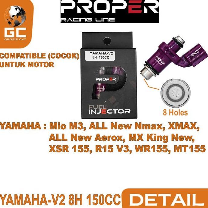 Gambar Injektor Injector Yamaha Nmax Aerox All New Mio M3 Xmax MX King XSR R15 V3 WR MT 125 150 155 V2 130cc 150cc 160cc 170cc 180cc 190cc 200cc PROPER Racing Line - V2 8H 150cc dari Wijaya Street undefined Tokopedia
