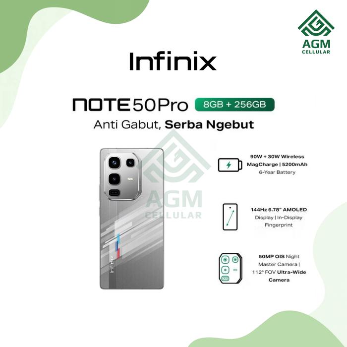 Gambar HANDPHONE INFINIX NOTE 50 PRO RAM 8GB/256GB (Racing Edition, Shadow Black, Titanium Grey, Enchanted Purple) - Racing Edition, 8GB/256GB dari AGM Cellular undefined Tokopedia