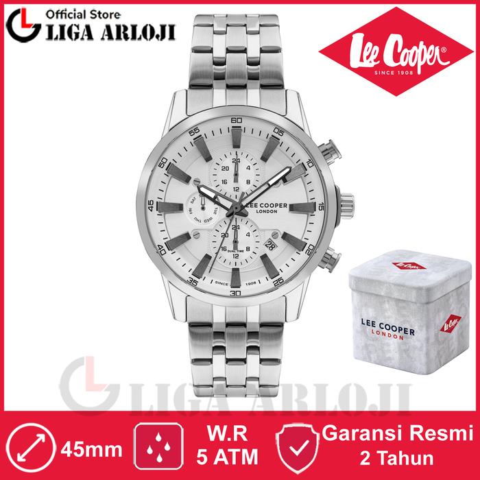 Lee Cooper Lc07592330 Jam Tangan Pria Analog Chrono Multifungsi 45mm  Original