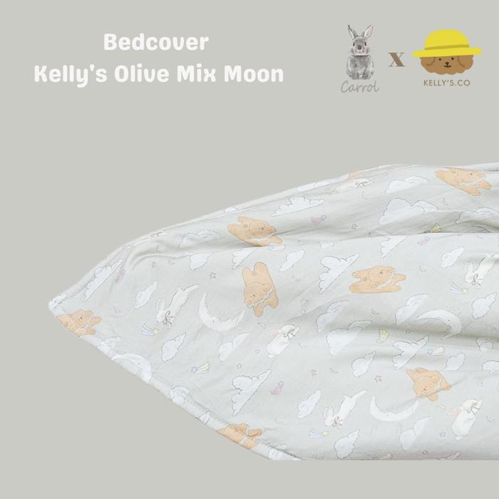 Gambar Carrol Baby X Kelly's.co Bedcover Quilt Tencel - Blanket Double Tencel - Selimut Tencel Tebal - Olive MixMoon, Baby Size dari Carrol Baby undefined Tokopedia