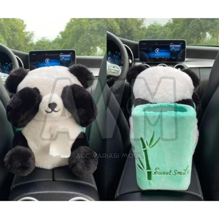 Gambar Tempat / Cover Tissue dan Tempat Sampah / Tempat Botol Mobil Armrest / Kotak Tisu Mobil Motif Boneka Bear dan Panda Lucu Termurah Ready Terbaik - PANDA dari FaramirIND undefined Tokopedia
