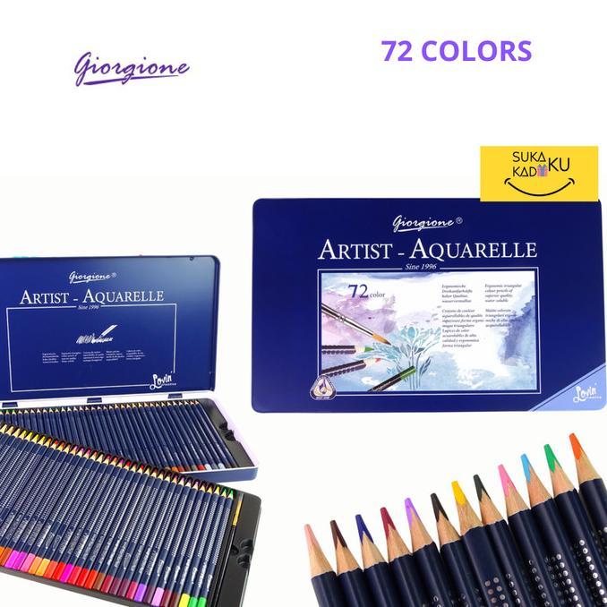 Gambar [TOP] GIORGIONE Watercolor Pensil Warna 12/24/36/48/72/120 Color Pencil Artist Aquarelle Drawing Menggambar - 72Warna dari TOPSIN undefined Tokopedia