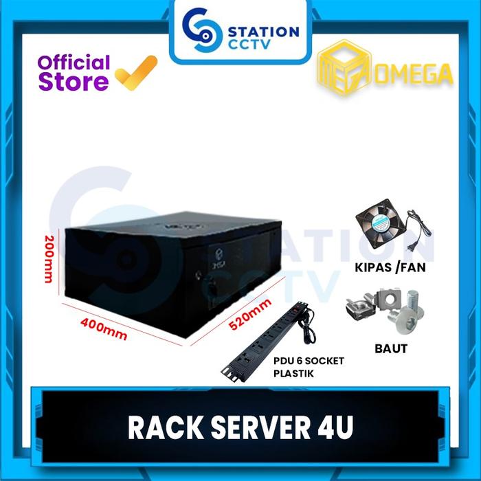 Gambar Wallmount Rack 4U Single Door / Rack Server 4U Single Glass Door - UNIT+PDU dari Station CCTV Official Store undefined Tokopedia