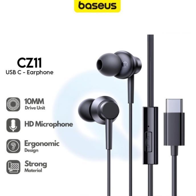 Jual BEST !!! Baseus Encok CZ11 Wired Earphone USB TYPE C Audio