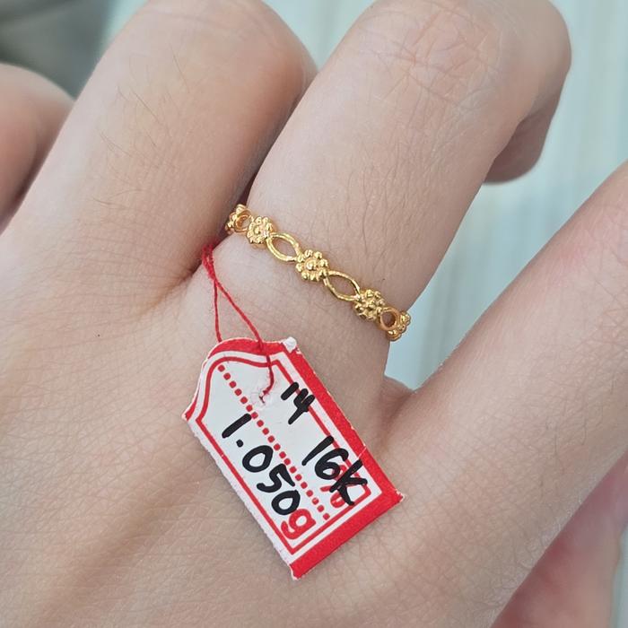 Gambar ARGOLD - CC WNT - CINCIN WANITA BUNGA KELILING sz 14 EMAS 16K 700 70% dari tokoaaronsby undefined Tokopedia