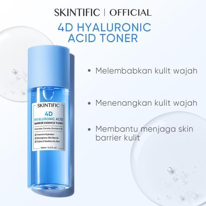 Gambar SKINTIFIC - 4D Hyaluronic Acid Barrier Essence Toner HYD Booster 100ml | Oily Skin Intensive Hydrating Toner Wajah Hydrating Toner Wajah Acne Glowing Barrie Ceramide asiatica Untuk Semua Jenis Kulit - 100ml dari Maju Waras ID undefined Tokopedia