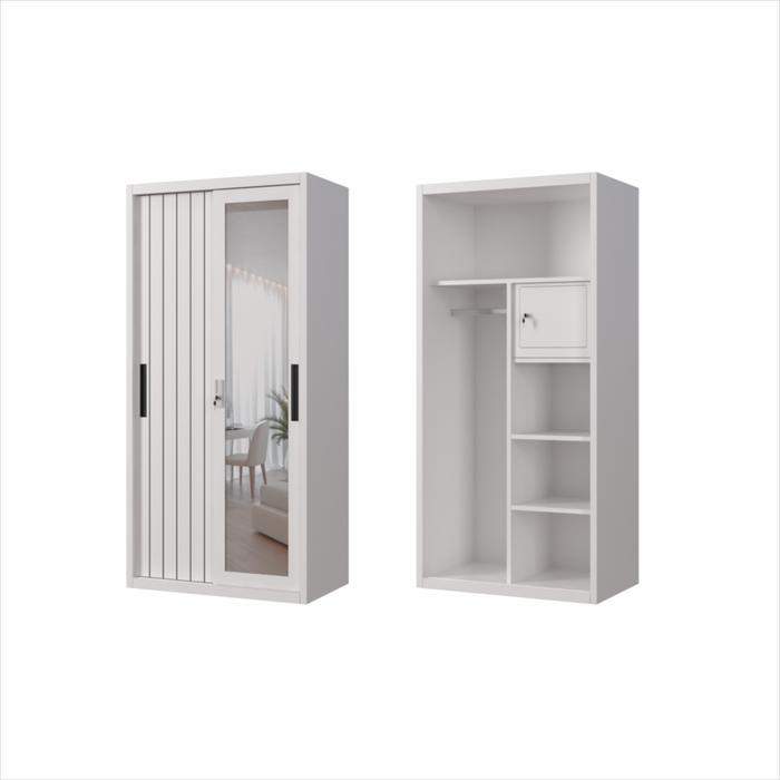 Gambar Lemari Pakaian Besi 2 Pintu Sliding |LP Baju Sleding Kaca 201 D - MOTIF-A, TANPA RAKIT dari Citra furniture undefined Tokopedia