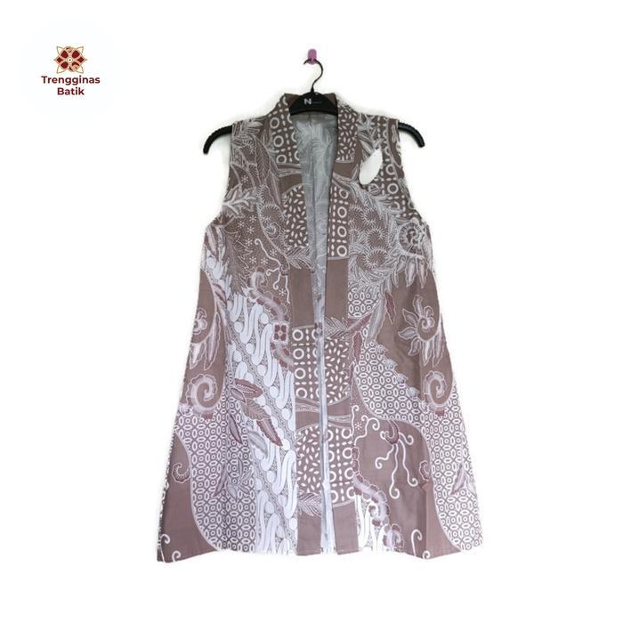 Gambar TRENGGINAS - ROMPI BATIK VEST CARDIGAN WANITA TANPA LENGAN OUTER BATIK - Parang coklat dari trengginasofficial undefined Tokopedia