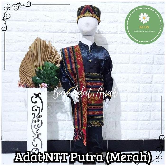 Gambar Baju Adat Ntt Anak | Pakaian Tradisional Ntt Flores - SetCowok Merah, M dari Toko Cicicuitt undefined Tokopedia