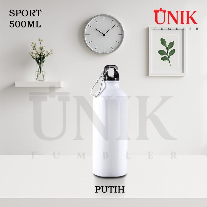 Gambar Botol Karabiner Botol Aluminium Botol Sport 500ml  - UNIK TUMBLER - Putih dari unik Tumbler undefined Tokopedia