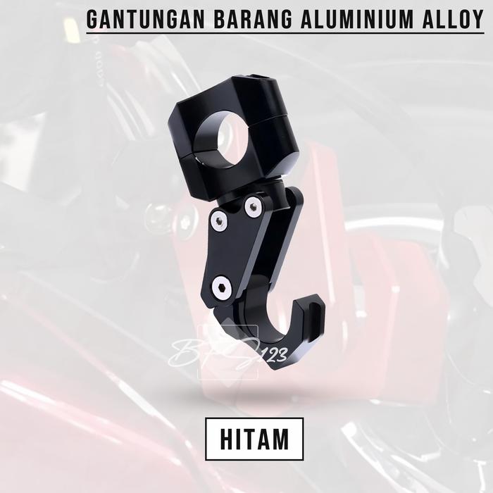 Gambar Gantungan Hook Barang Motor Stang PCX Scoopy Model Lipat CNC Alumunium Aloy Cantolan Barang Motor Stang - Hitam dari Bfs123 undefined Tokopedia