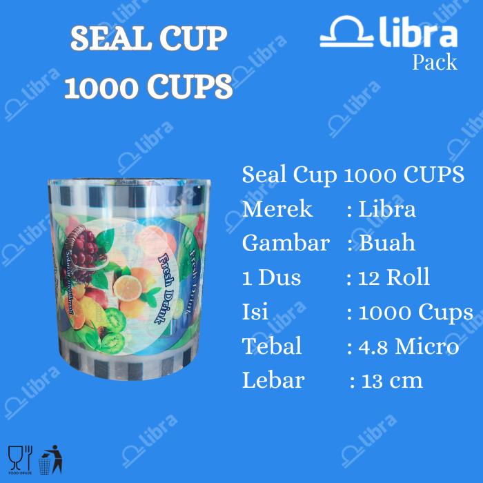 Gambar Seal Cup Plastik Lid Isi 1000 Sealer / Lid Cup Sealer Press Gelas Per Roll - Buah dari Libra Pack undefined Tokopedia