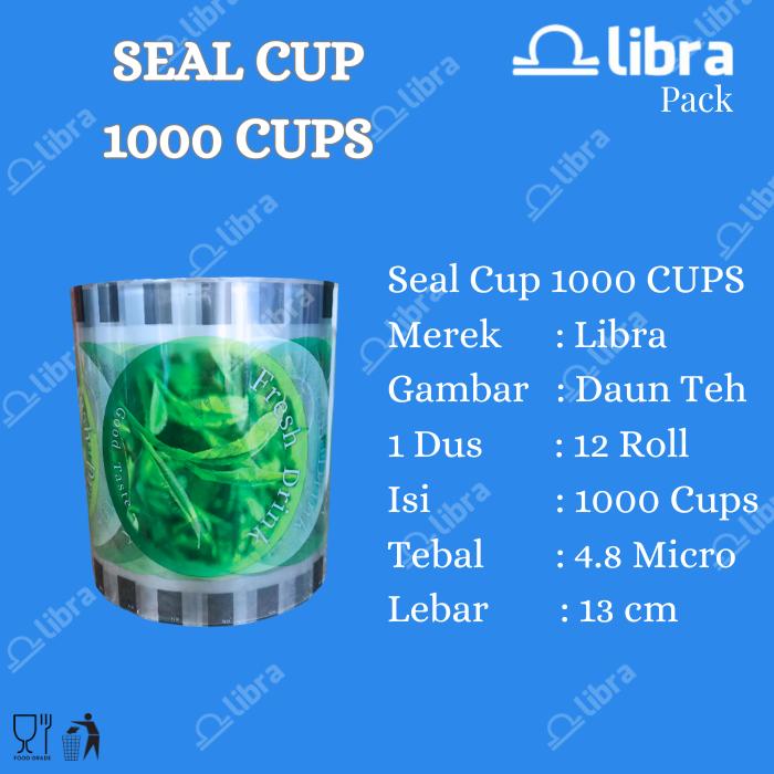 Gambar Seal Cup Plastik Lid Isi 1000 Sealer / Lid Cup Sealer Press Gelas Per Roll - Daun Teh dari Libra Pack undefined Tokopedia