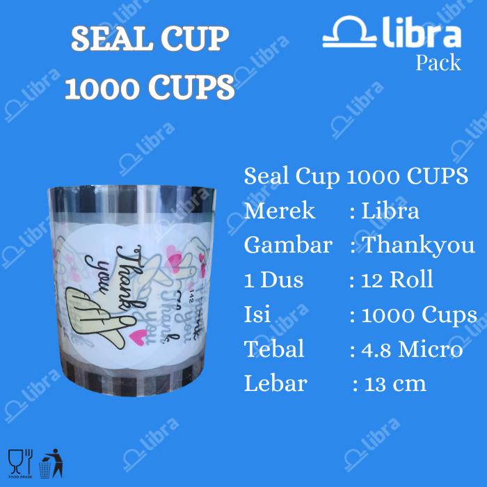 Gambar Seal Cup Plastik Lid Isi 1000 Sealer / Lid Cup Sealer Press Gelas Per Roll - Thankyou dari Libra Pack undefined Tokopedia