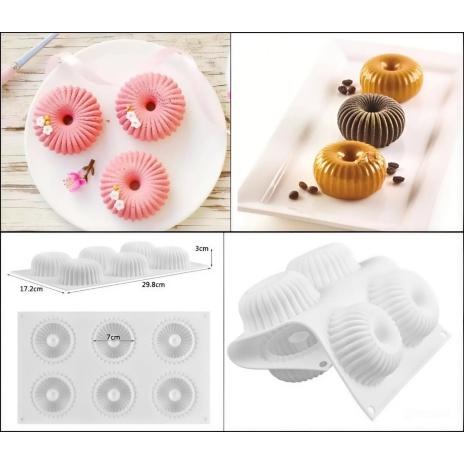 Gambar Cetakan silikon coklat puding cake Bulat Donat model Ulir Cantik 3D 6 pcs dari TokoES Tokopedia undefined Tokopedia