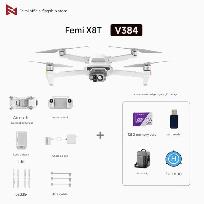 Jual FIMI X8T V384 4K Drone Infrared Thermal Imaging Lens 3-Camera ...