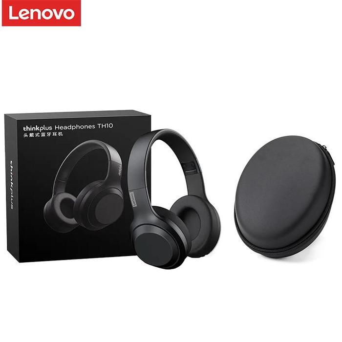 Gambar Lenovo Thinkplus TH10/20/30 Wireless Bluetooth Headphone V5.0 9D Stereo Music Gaming Headphone Built-in Mic Noise Isolating for Android IOS Original Termurahh Ready - TH10Hitam+Case dari Bos-Audio undefined Tokopedia