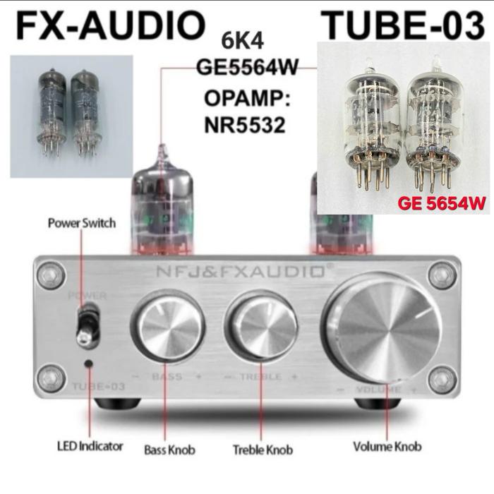 Gambar FX-AUDIO Tube-03 Vacuum Tube Pre-Amplifier HiFi Audio - SV 6K4 & GE5654 dari Pro-X Technology undefined Tokopedia