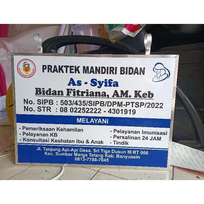 Gambar Neon box akrilik 2sisi 65x40,70x50 Bidan, dokter, dokter gigi, kios, cafe, barbershop, dll. - 65x40, Frem almunium dari rasnu.id undefined Tokopedia