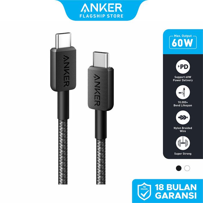 Gambar Anker Kabel Data MFi iPhone X 11 12 13 14 15 16 PD USB A Type C to C and Lightning Fast Charging 15W 60W 240W 3ft 6ft Max 3A 5A Samsung Oppo - C-C 3ft Black dari ankerflagshipstore undefined Tokopedia