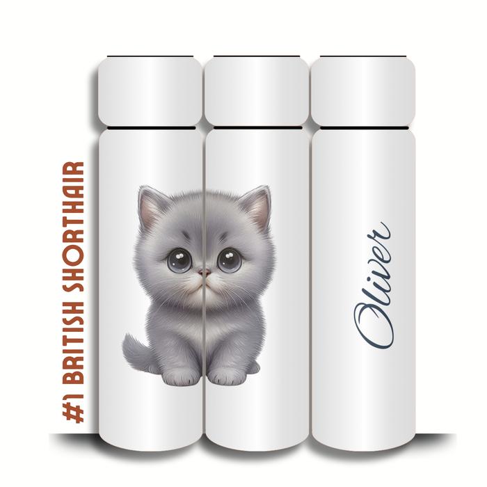 Gambar Tumbler LED 500ml Custom Nama – 10 Desain Kucing Lucu | Bonus Saringan & Anti Tumpah - #1 BRITISH dari Hydratepro undefined Tokopedia