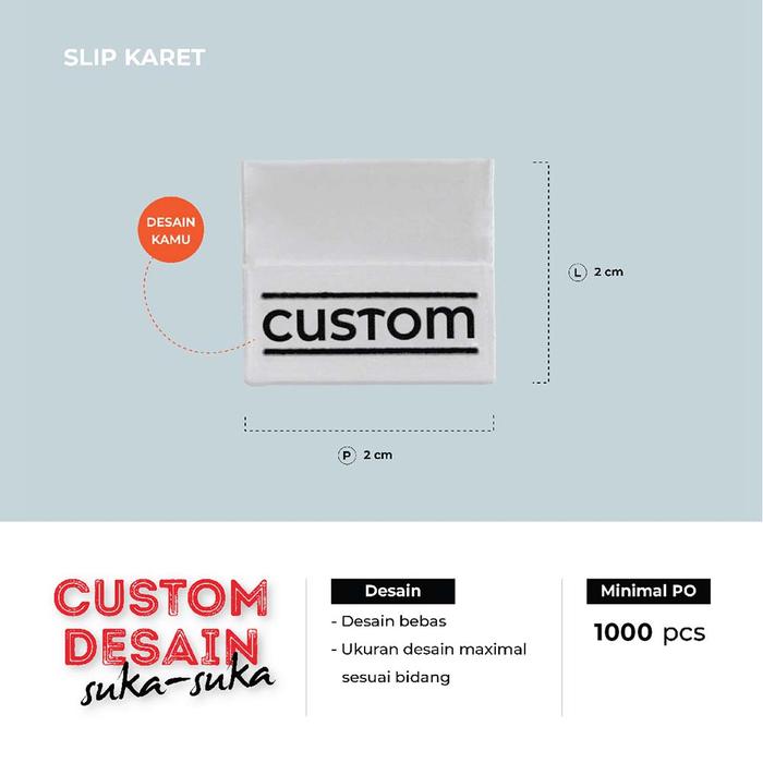 Gambar Label Karet Custom Logo Merek Branding Produk – Desain Bebas – Minimal Order 1000 pcs - Custom, 1000 pcs dari KUZATURA_NEW undefined Tokopedia
