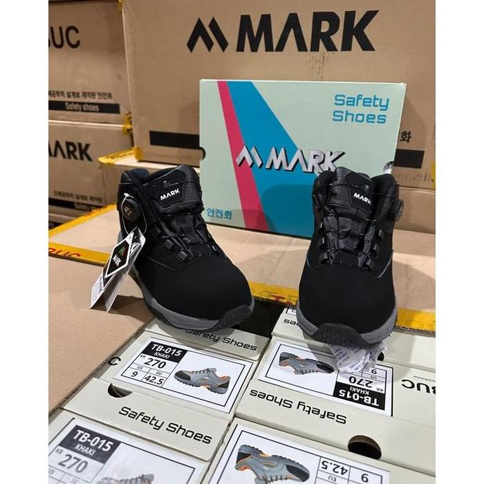 Gambar Sepatu Safety Boa Sepatu Safety Outdoor Sneakers Tali Putar Merk Mark Kualitas Eksport Korea Standart S1P Original Sepatu Safety Shoes For Manufactur Proyek Outsol Kuat Rubber Sole Lengkap Box Tag Terbaru Terlaris Terbaik - Hitam, 38 dari MARCO- undefined Tokopedia
