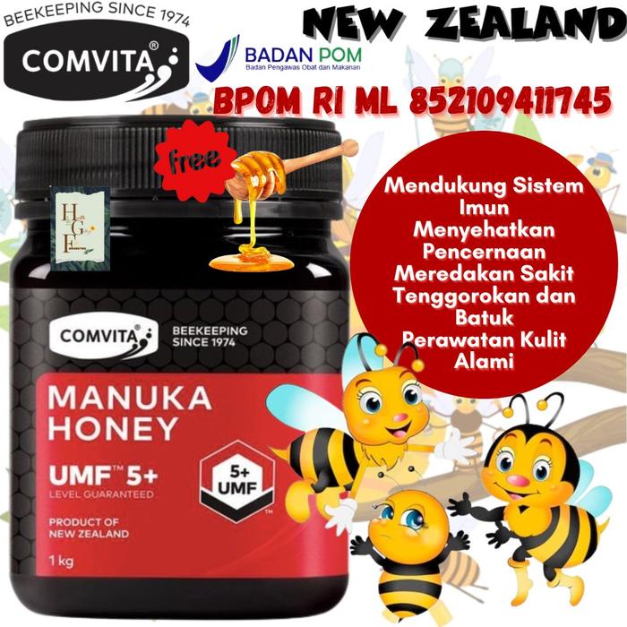 Gambar Comvita Madu Manuka Honey UMF 5+ 1kg New Zealand Free Sendok Madu - 1COMVITA5+1KG dari Health Gallery Store undefined Tokopedia
