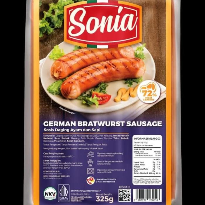 Gambar Sonia German Bratwurst Sausage / Sosis Jerman dari Rajawali Fresh Frozen Food undefined Tokopedia