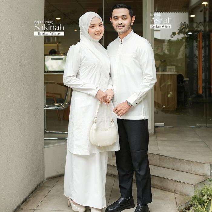 Gambar Sakinah One set Maharrani/Oneset katun Bordir - broken white, 3XL dari sari.muslimahwear undefined Tokopedia