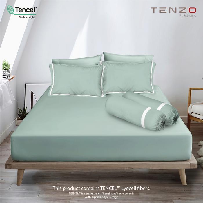 Gambar Tenzo - Sprei Tencel Ekstra King 200x200 Tinggi 40 Bantal 2 Solid "Live" Original Official Store - Aqua dari Lady Rose Official Store undefined Tokopedia