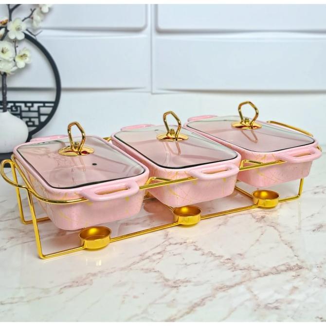 Gambar 1 Set Canada Serving Plate / Mangkok Sup /Piring Keramik Makan / Panci - Pink dari alvino0 store undefined Tokopedia