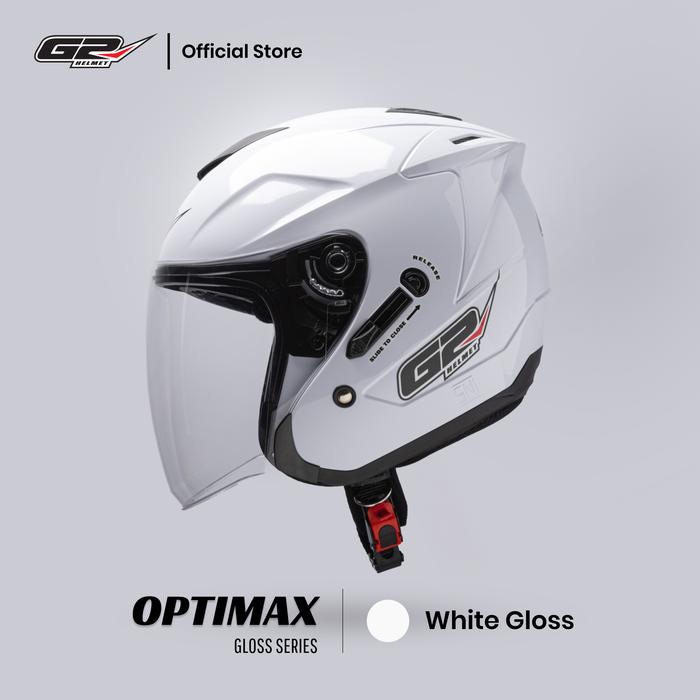 Gambar Helm G2 Optimax SOLID GLOSS - White Gloss, L dari G2 Helmets undefined Tokopedia